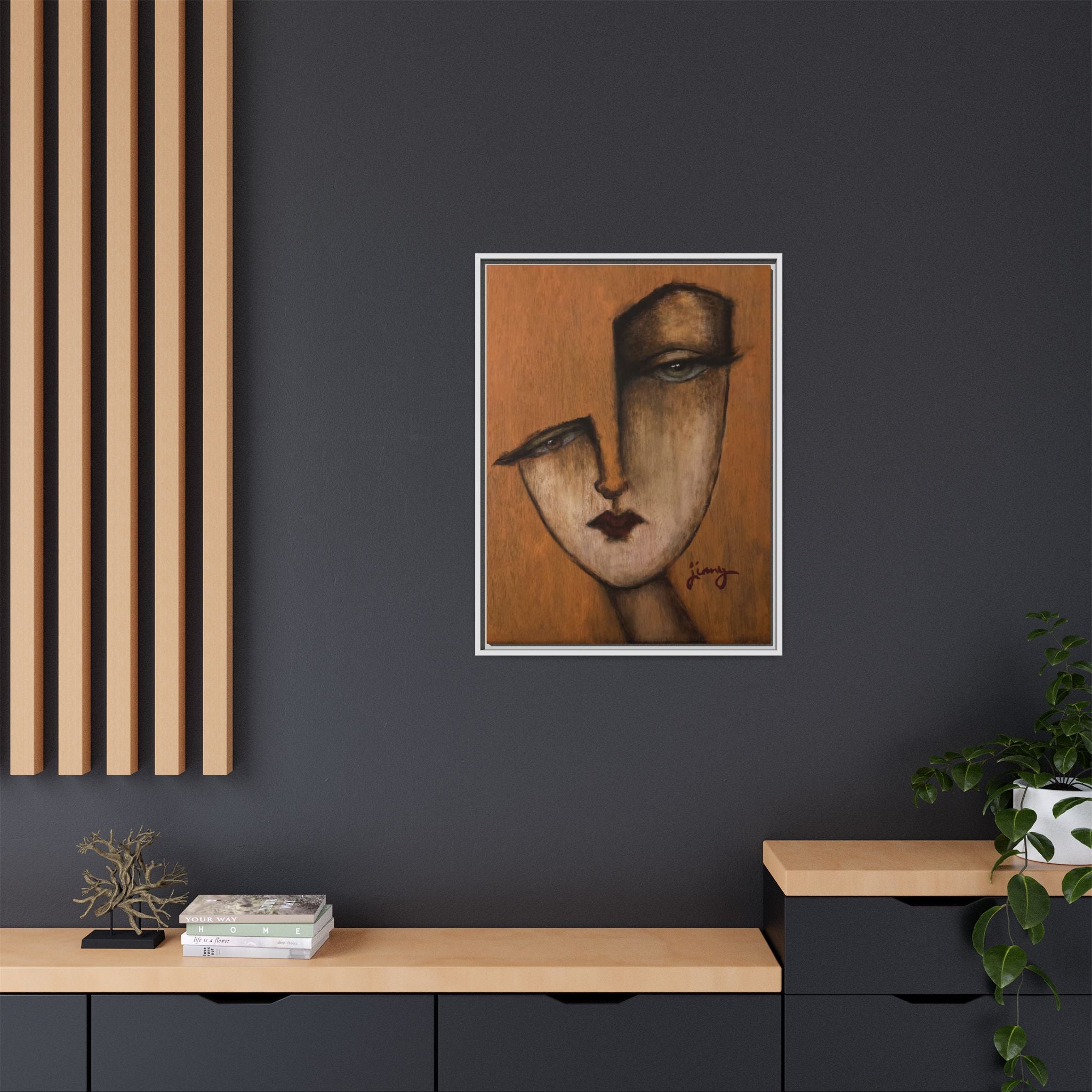 "I Know" by jinny, Matte Canvas, Framed (Multi-color)