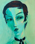 The Green Girl with the Ribbon | Original Painting by jinny
